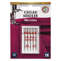 Игла бытовая для шелка, тафты № 60-70 в пластиковой упаковке по 5 шт. ORGAN NEEDLES MICROTEX 130/705H M № 60-70/5 (5506000) Нивелиры