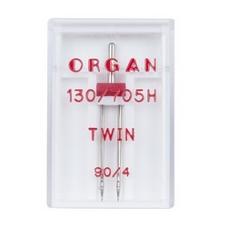 Игла бытовая двойная № 90 в пластиковой упаковке по 1 шт. ширина шва 4 мм ORGAN NEEDLES TWIN 130/705H № 90/4 (5102051) Инструмент швейный