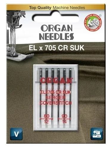 ORGAN NEEDLES CHROMIUM ELX705 CR SUK № 80-90/5 Бытовые насосы