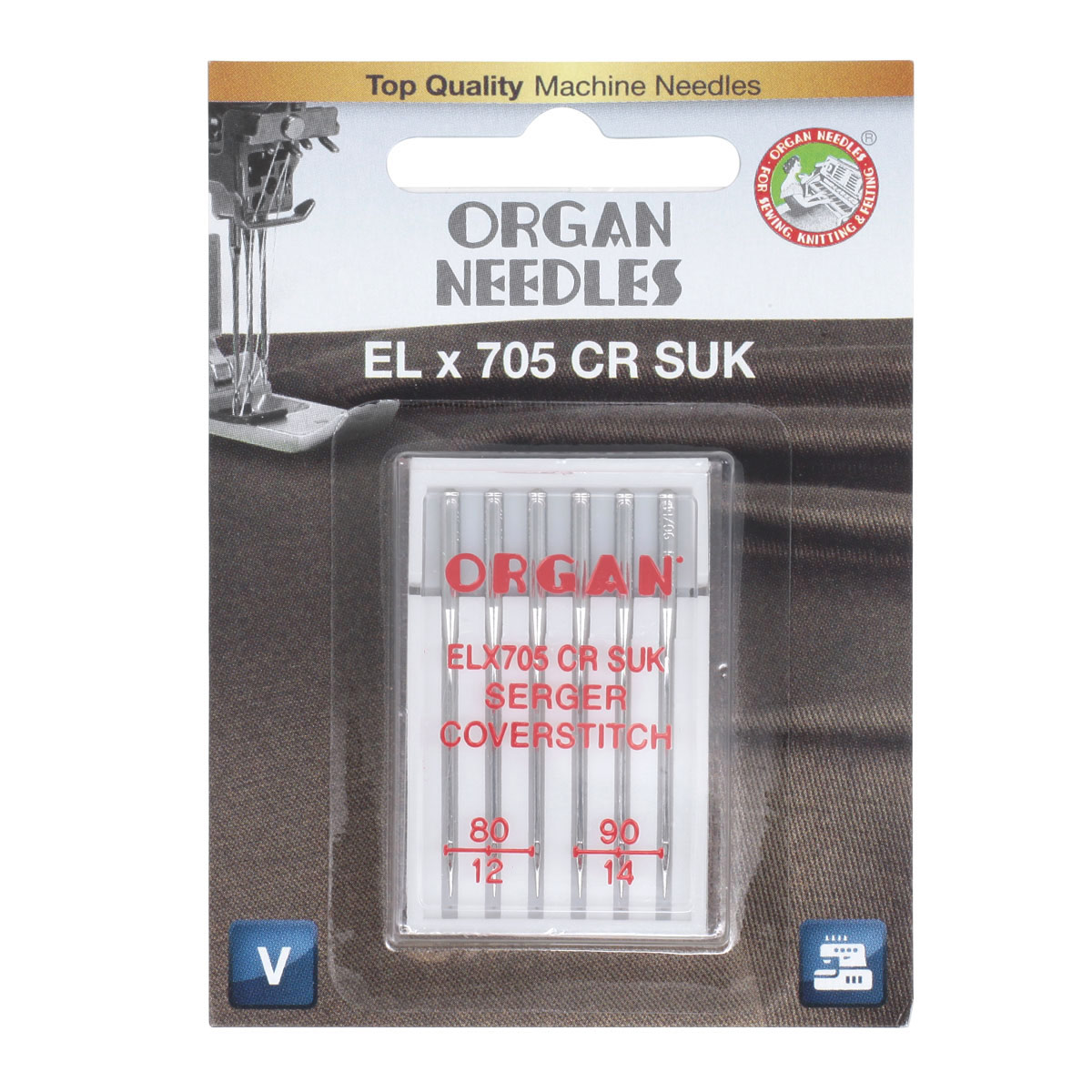 ORGAN NEEDLES CHROMIUM ELX705 CR SUK № 80/5 Бытовые насосы