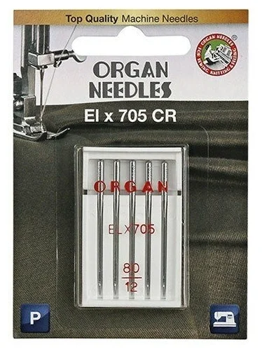 Игла бытовая хромированная № 80 в упаковке ECO PACKS по 5 шт. ORGAN NEEDLES CHROMIUM ELX705 CR № 80/5 (5886080) Бытовые насосы