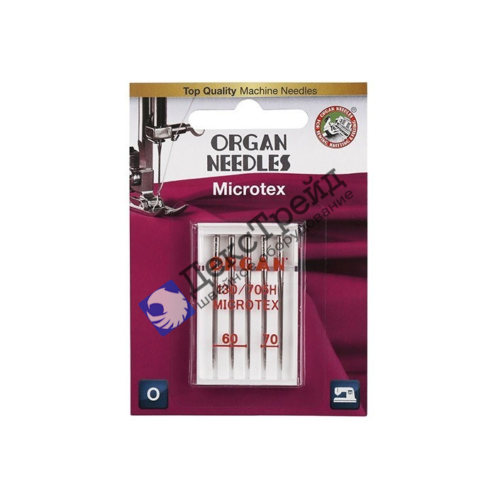 Игла бытовая для шелка, тафты № 60 в упаковке ECO PACKS по 5 шт. ORGAN NEEDLES MICROTEX 130/705H M № 60/5 (5906060) Нивелиры