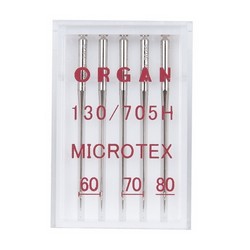 Игла бытовая для шелка, тафты № 70 в упаковке ECO PACKS по 5 шт. ORGAN NEEDLES MICROTEX 130/705H M № 70/5 (5906070) Нивелиры