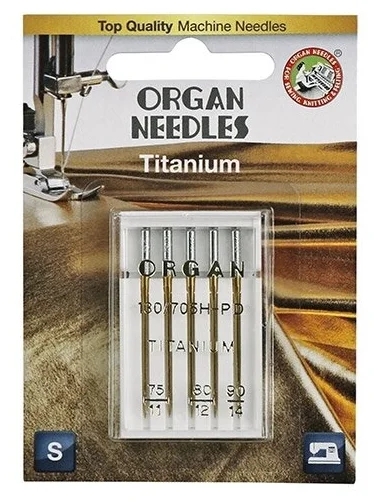 Игла бытовая с титаново-нитридным покрытием № 75 в упаковке ECO PACKS по 5 шт. ORGAN NEEDLES TITANIUM 130/705H PD № 75/5 (58060075) Нивелиры